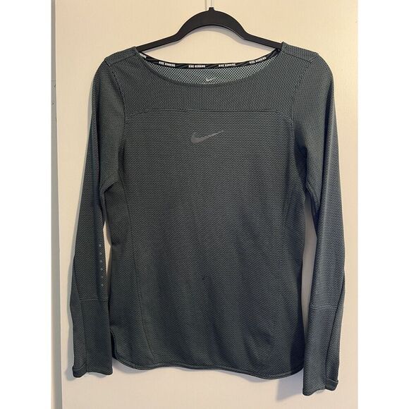 Nike Womens Green Running Aeroreact Longsleeve Size Small - Picture 1 of 3